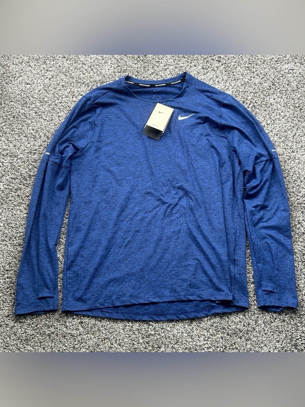 Nike Dri-Fit Element Running Long Sleeve Shirt Mens Size XL Blue DD4754-451